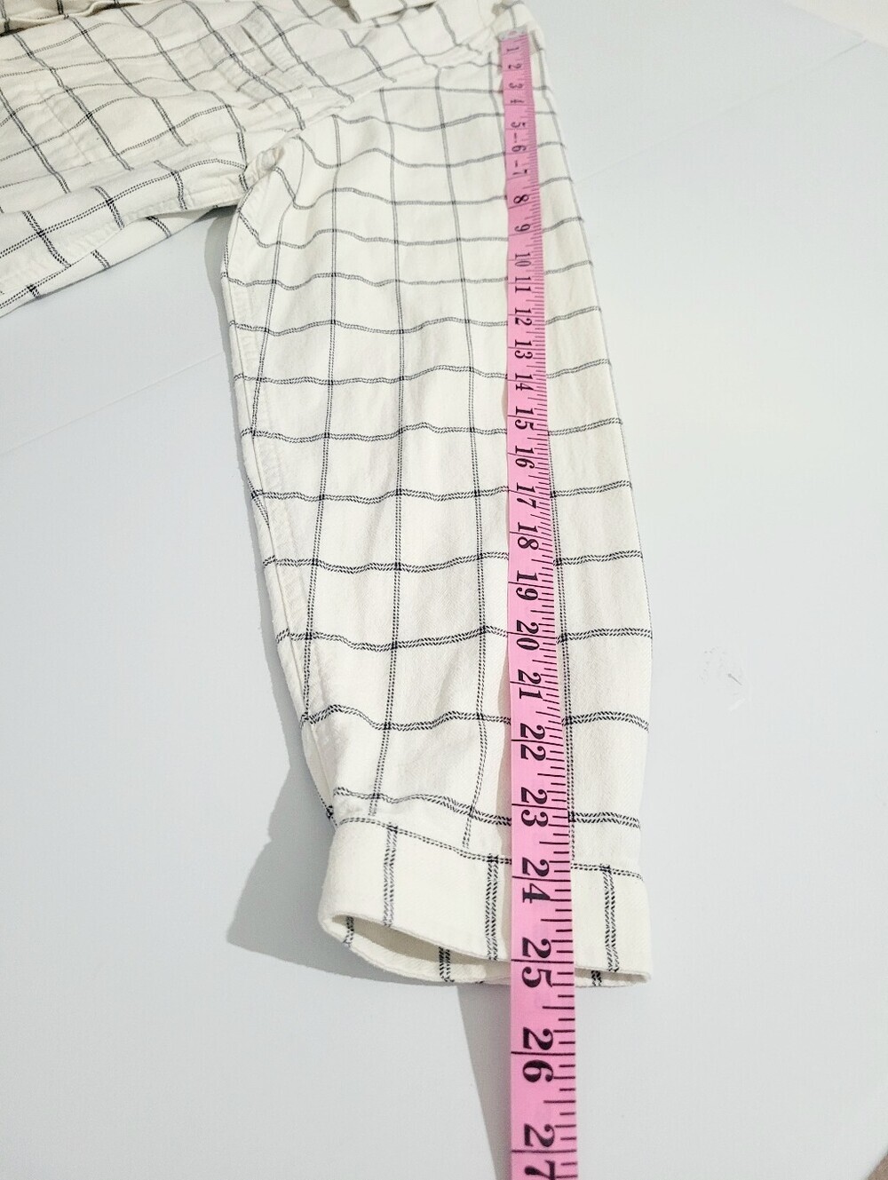 L.L.Bean Women’s XL White Gray Windowpane Plaid 100% Cotton Button Down Shirt - Picture 8 of 13